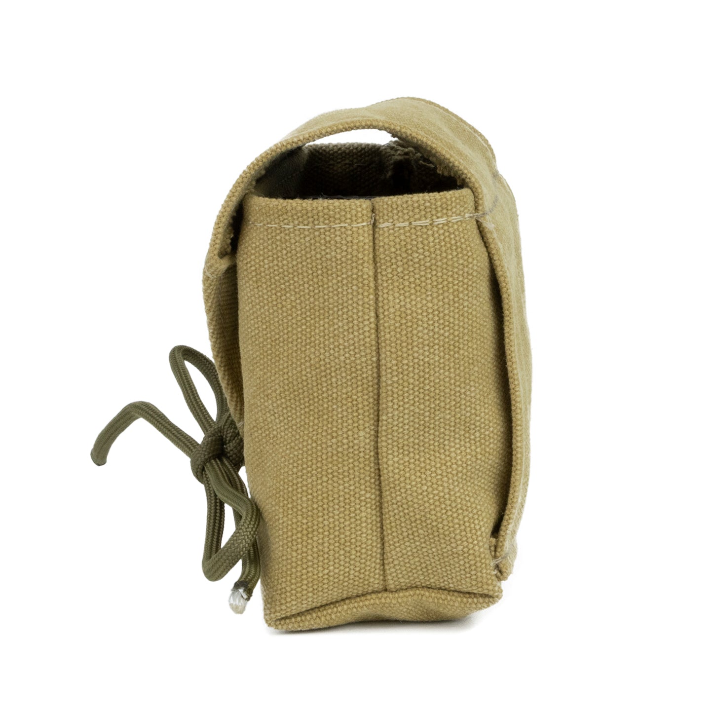 Pochette US WW2 Rigger Made à suspente de parachute vue de profil