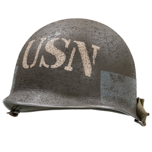 Coque de casque du 2nd Naval Beach Battalion vue de 3/4